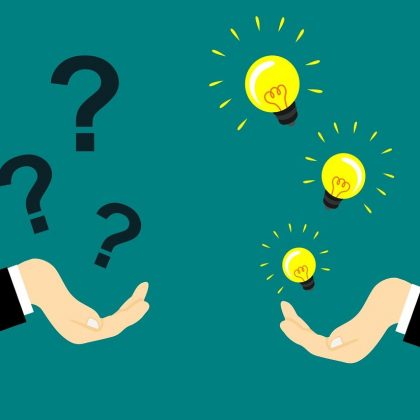 ハテナマークとひらめきマーク